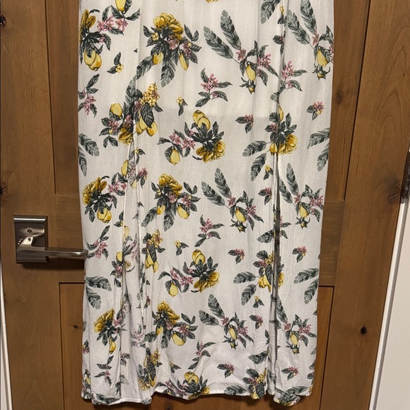 Rue 21 tie front lemon maxi dress 🍋 Womens XL 2 slit front Resort vacation Beach - Picture 6 of 15